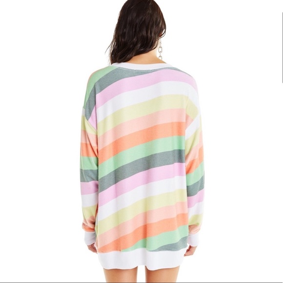 Wildfox • Sorbet Stripes Roadtrip Pullover Sweater - Picture 2 of 8